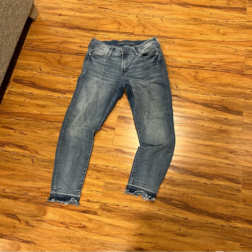 How old navy, distressed, rockstar jeans